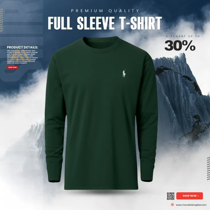 1  Pieces Premium Full Sleeve T-Shirt – Green