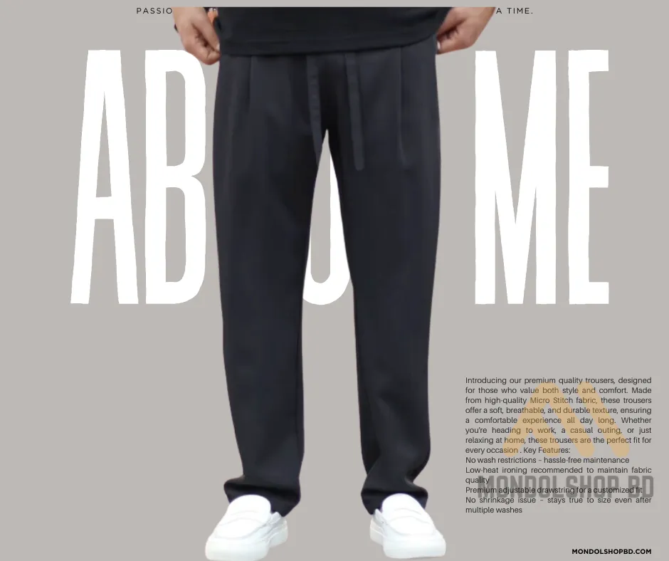 Premium Quality Solid Trouser's-Black