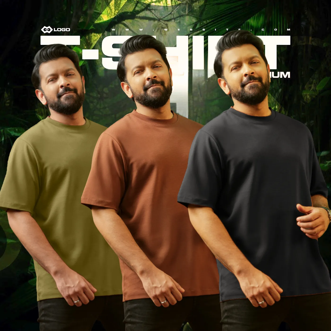 ৩ পিসে বিশেষ ছাড়! – Drop Shoulder T-Shirt (Olive & Coffee & Black)
